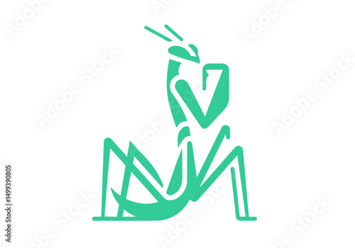 Mantis Flat Illustration Vector Isolated by AZ for Books, Arts, Design and Decoration Graphic Asset