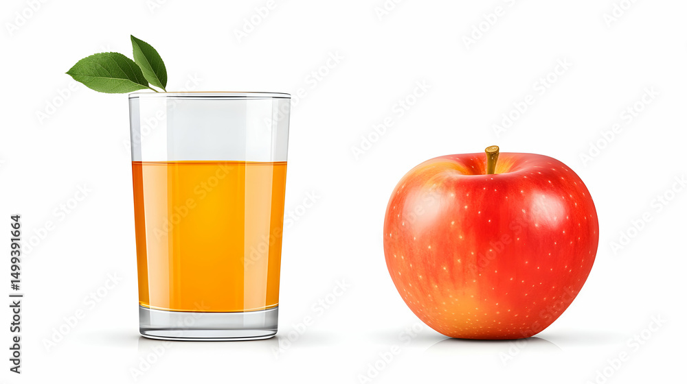 Fresh apple juice and ripe green apples isolated on white background Fresh apple juice and ripe green apples isolated on white background