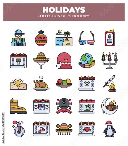 Collection of 25 Holidays. A vibrant exploration of diverse festive traditions and celebrations around the world.