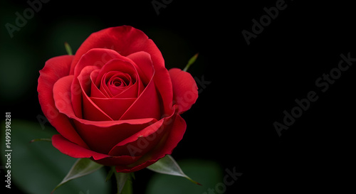 Wallpaper Mural Red rose, Rose, Single rose, Single Red Rose on Black Background Torontodigital.ca