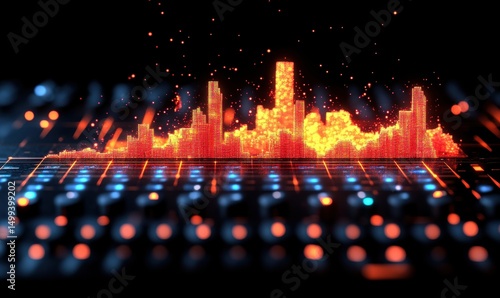 Abstract city skyline digital art