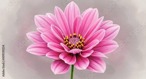 Pink dahlia, Dahlia flower, Flower, Pink Dahlia Flower on Watercolor Background