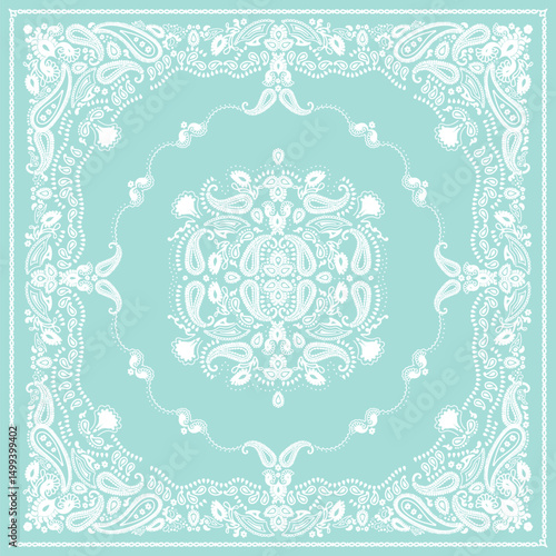 Ornamental paisley graphic for bandana or any design