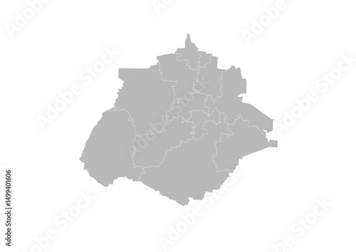 Aguascalientes, Mexico – administrative vector map with municipality boundaries (Web Mercator projection, PPT-compatible & fully editable)