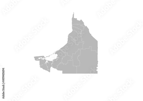 Campeche, Mexico – administrative vector map with municipality boundaries (Web Mercator projection, PPT-compatible & fully editable)