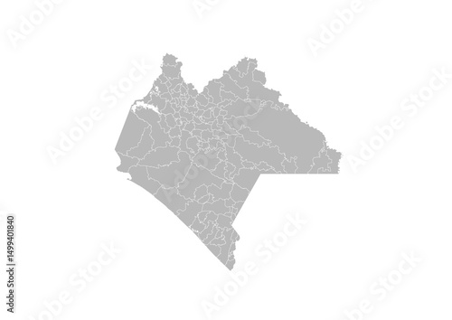 Chiapas, Mexico – administrative vector map with municipality boundaries (Web Mercator projection, PPT-compatible & fully editable)