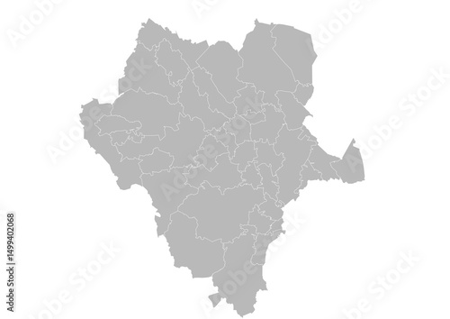 Durango, Mexico – administrative vector map with municipality boundaries (Web Mercator projection, PPT-compatible & fully editable)