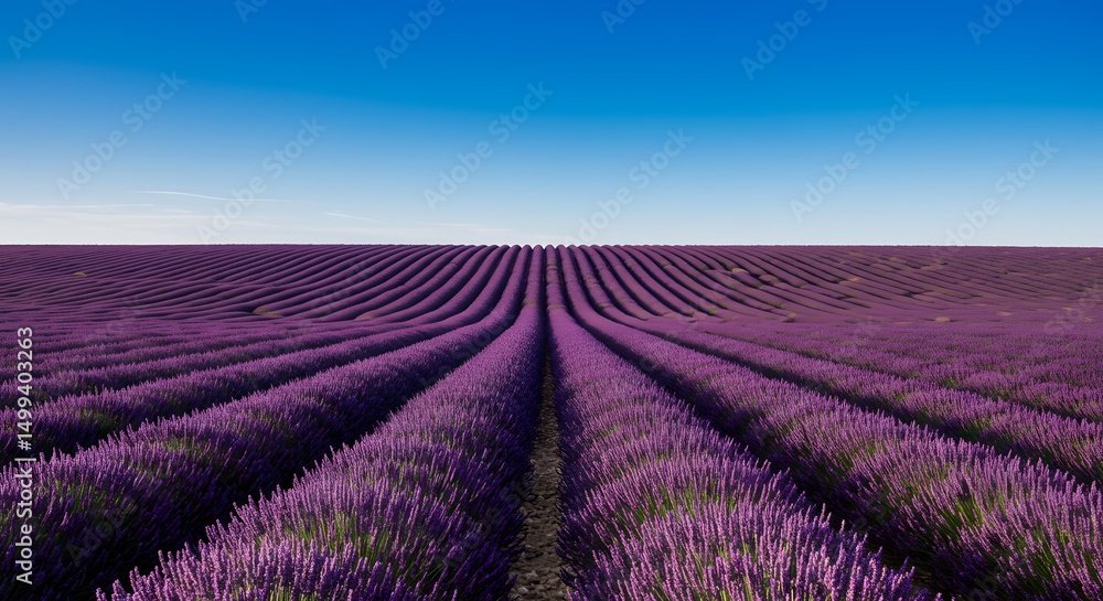 Lavender Field in Full Bloom with Clear Sky
Lavender Field in Full Bloom with Clear Sky