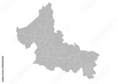 San Luis Potosi, Mexico – administrative vector map with municipality boundaries (Web Mercator projection, PPT-compatible & fully editable)