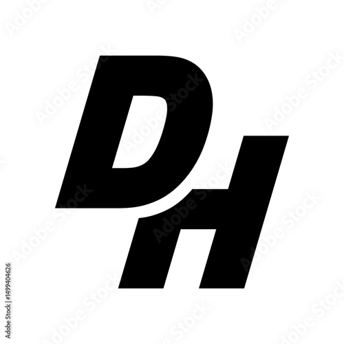 Dh Letter simple modern logo icon design