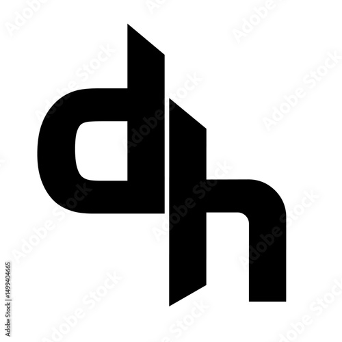 Dh Letter simple modern logo icon design