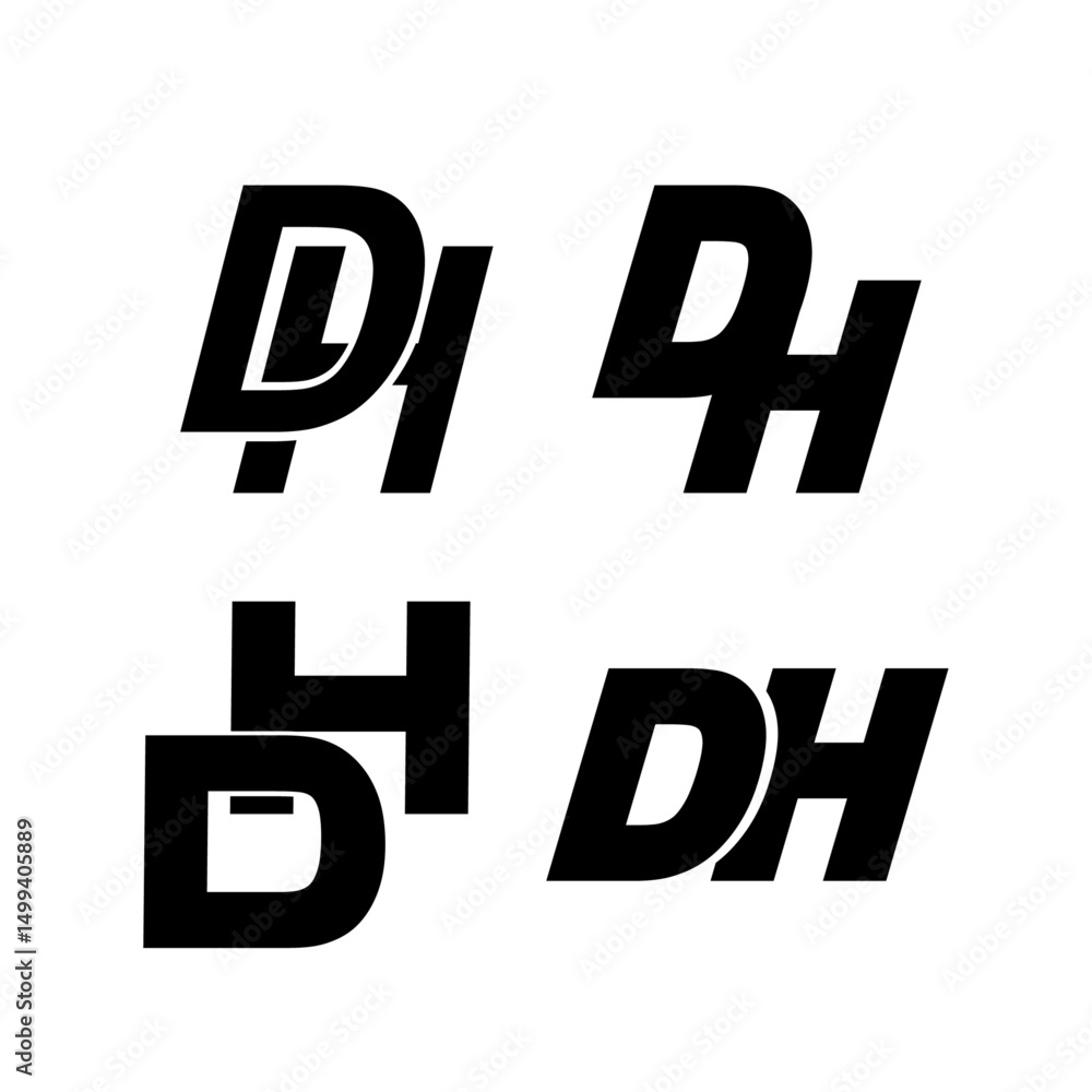 Fototapeta premium Dh Letter simple modern logo icon design