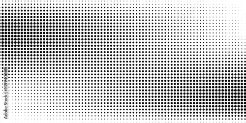 Dotted gradient halftone background. Horizontal seamless dots pattern in pop art style. Abstract modern stylish texture. Vector illustration.
