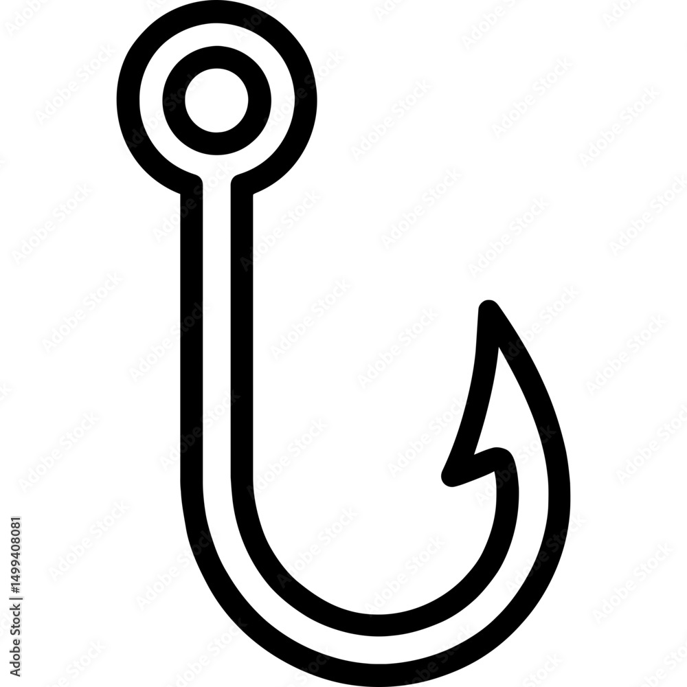 Minimalist fishing hook icon design Minimalist fishing hook icon design