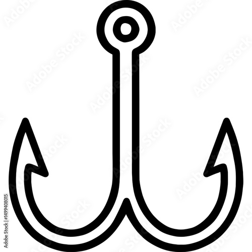 Minimal double hook icon with bold lines