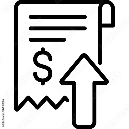 Minimalist receipt upload icon design