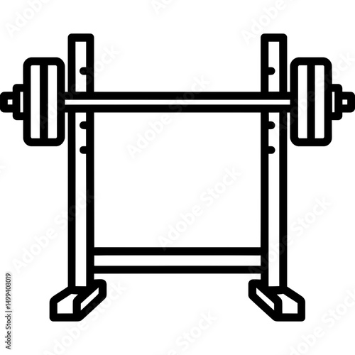 Minimalist squat rack icon design