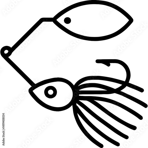 Minimalist Spinnerbait Fishing Icon