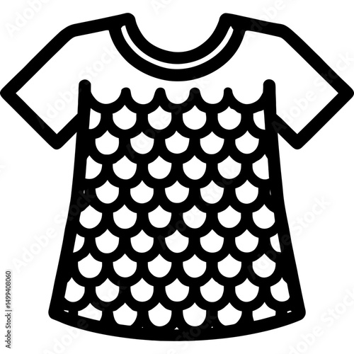 Minimalist chainmail tunic icon design