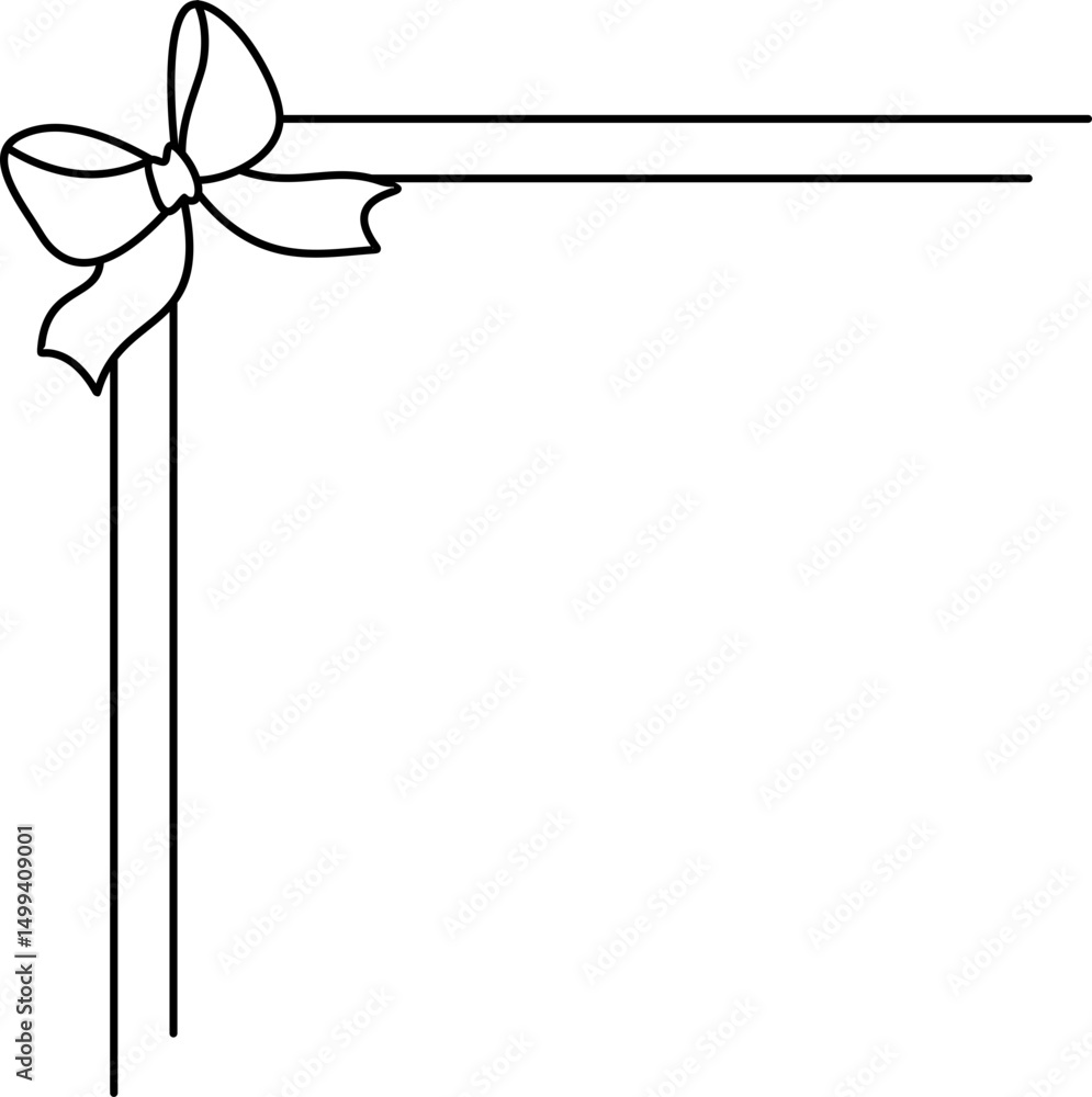 Obraz premium Bow Ribbon Corner
