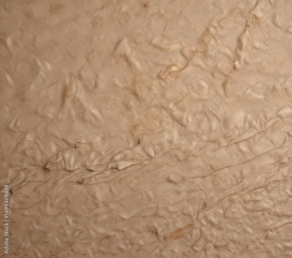 Fototapeta premium Close-up of recycled paper, showing uneven surface and visible fibers, eco-friendly, uneven, environmentally friendly, organic