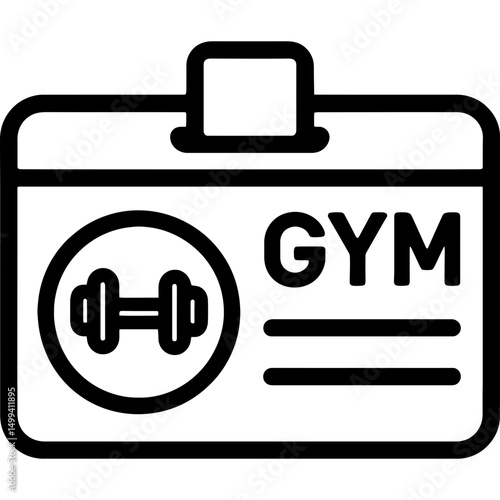 Minimalist gym membership card icon