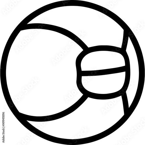 Minimalist medicine ball icon outline