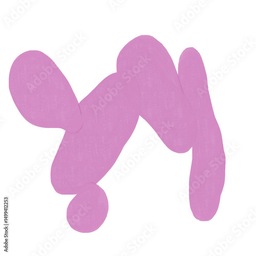 Abstract textured paint shapes solid gouache style collage elements