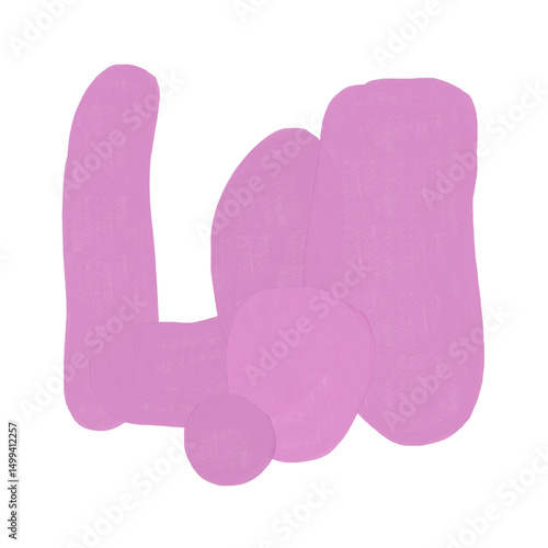 Abstract textured paint shapes solid gouache style collage elements