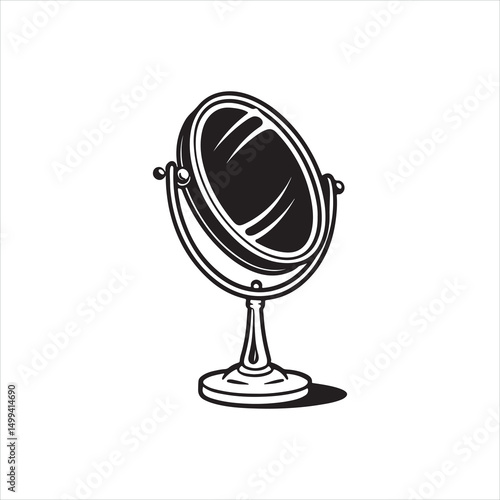 Mirror Silhouette Vector – Elegant Minimalist Reflection Icon