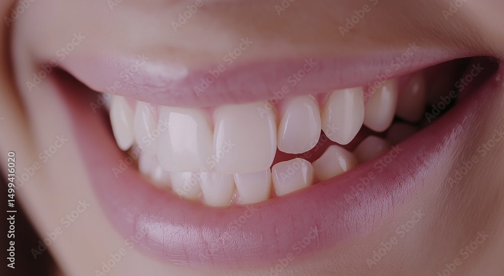 Fototapeta premium clareamento dental, começando com dentes opacos e manchados e mostrando o efeito gradual do clareamento, terminando com um sorriso branco e brilhante