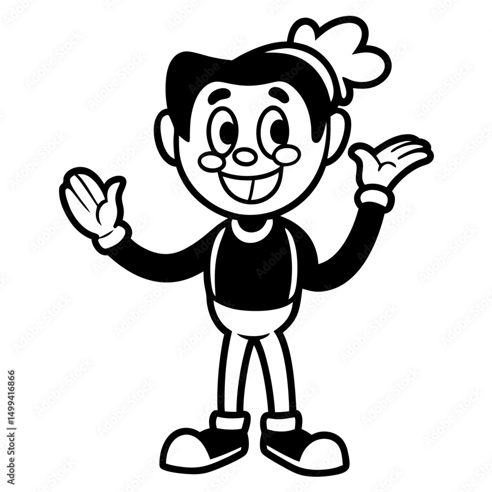 Fototapeta premium Happy cartoon boy illustration with a funny dog character