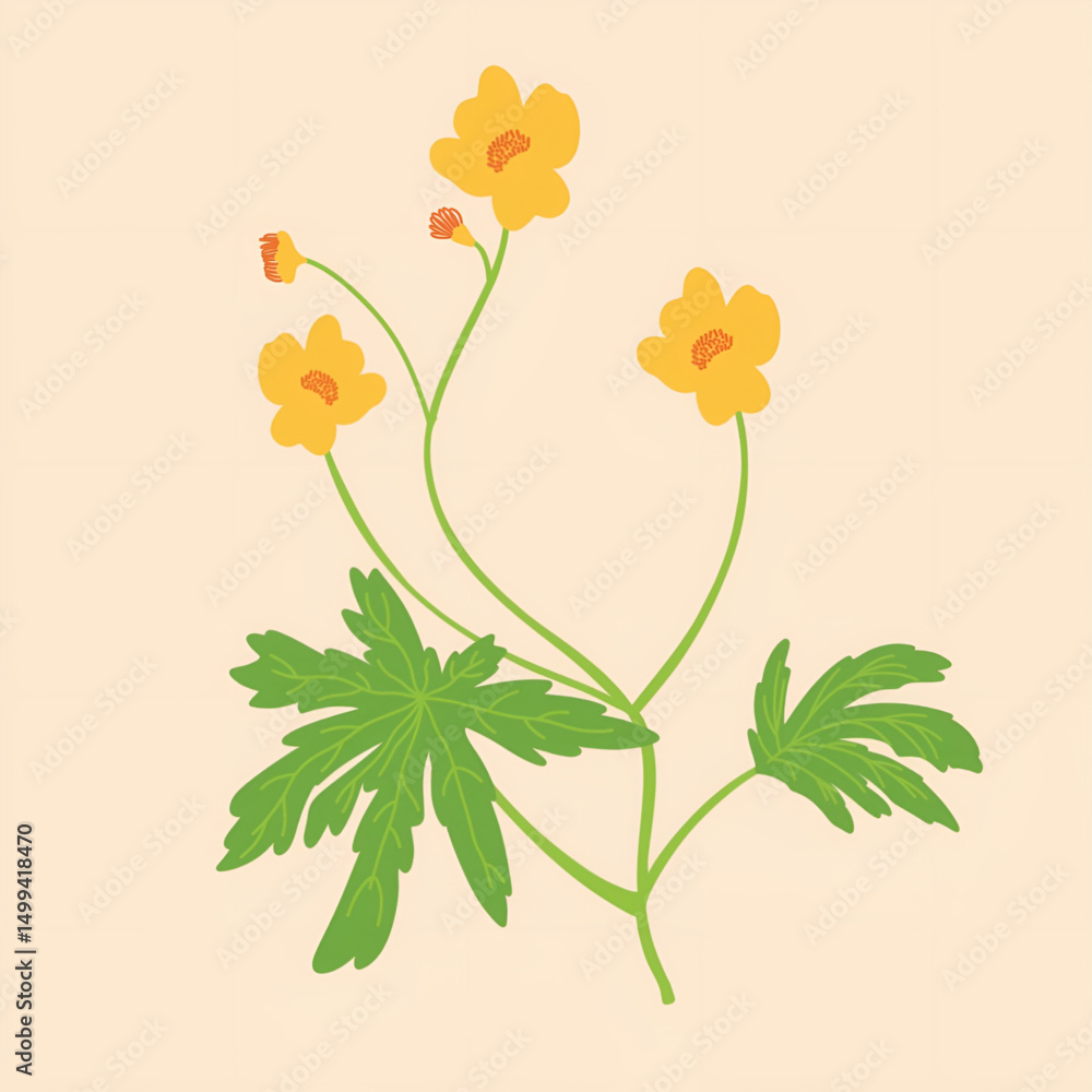 Naklejka premium vector illustration of home flowers, background elements, brand elements, greeting card elements, wedding decoration.