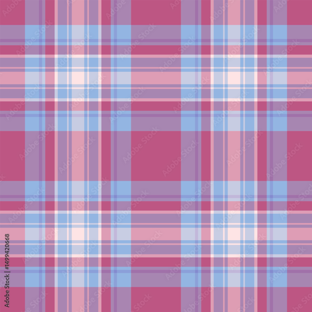 Fototapeta premium Native check vector background, purity tartan textile fabric. Tattersall seamless pattern texture plaid in light and pastel colors.