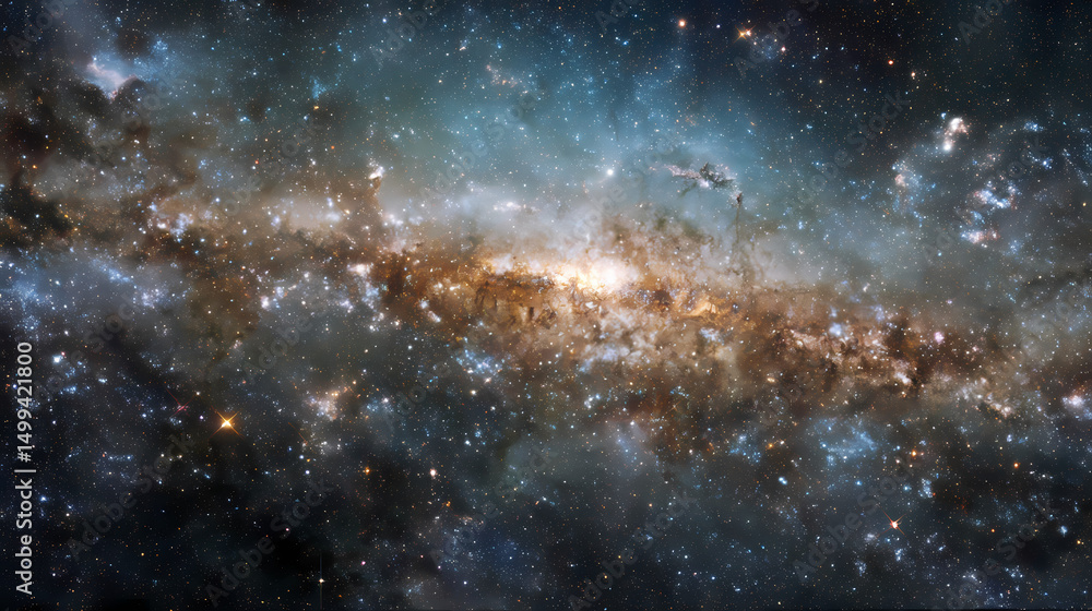 Obraz premium Stunning Spiral Galaxy in Deep Space with Stars and Cosmic Dust