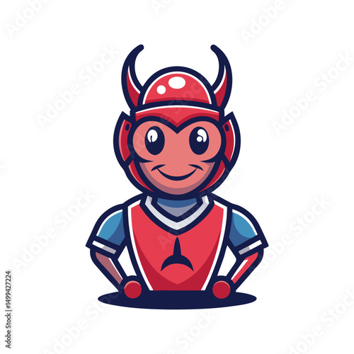 Flat and Minimal a Cricket player logo vector illustration isolated on white background
