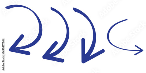 Hand drawn vector arrows doodle set on white background. design element vector illustration.