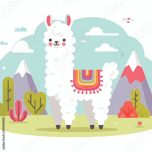 animal, llama, mammal, nature, alpaca, farm, cute, lama, wool, vector, pet, illustration, domestic, fluffy, peru, portrait, wildlife, cartoon, isolated, fur, graphic, zoo, character, furry, funny, out