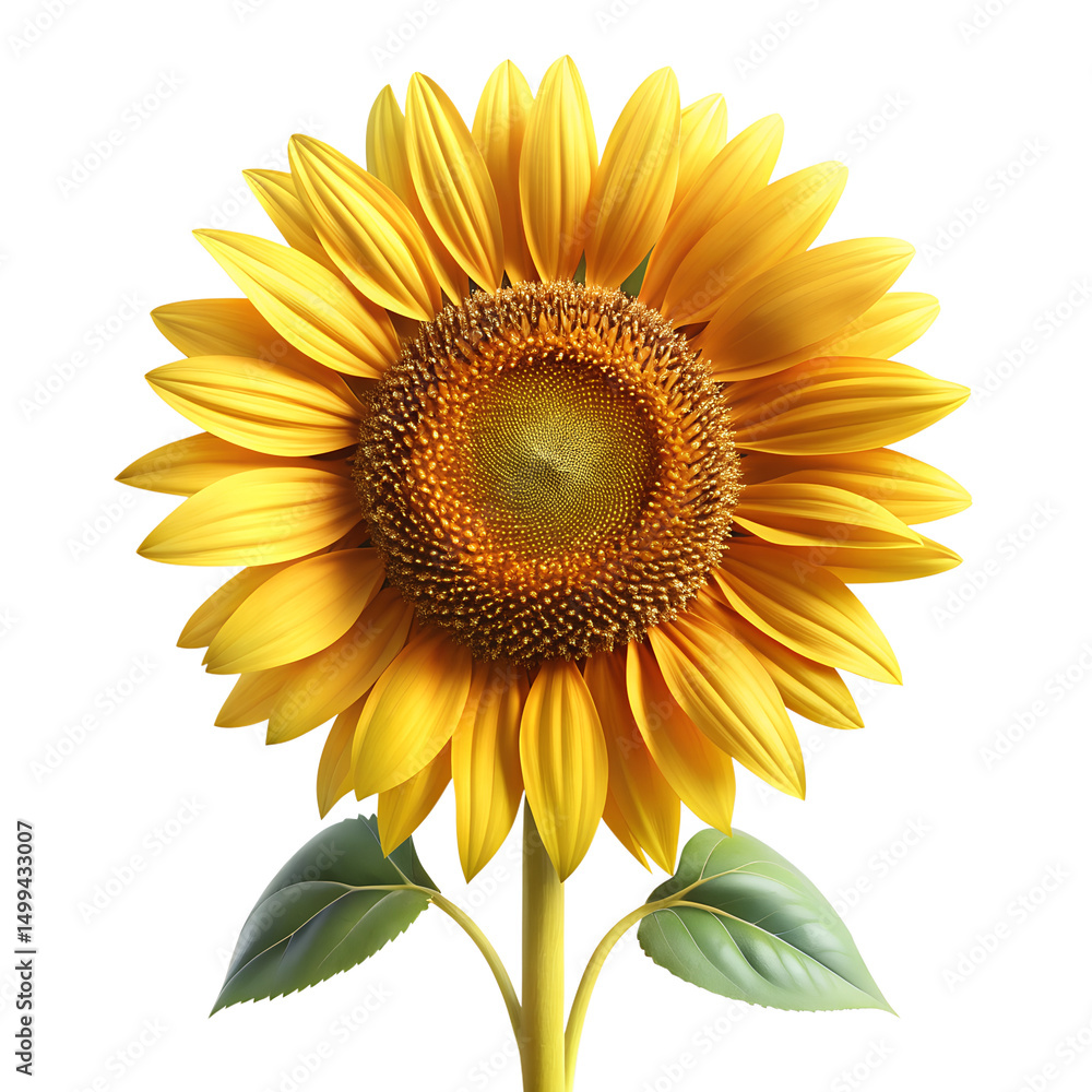 Naklejka premium 3d sunflower isolated on Transparent background