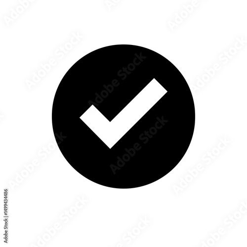 White Check Mark Inside Black Circle Icon. Free Download White Check Mark Inside Black Circle Icon. - GFXLoad