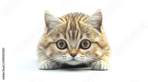 3D rendering of a cat isolated on white background.