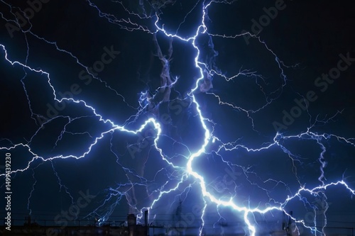 Wallpaper Mural Blue lightning plasma and electrical background Torontodigital.ca