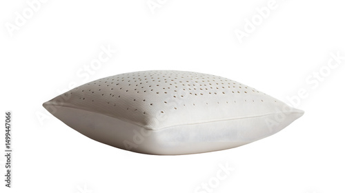 A soft, off-white pillow with small, evenly spaced perforations across its surface, designed for comfort and breathability
