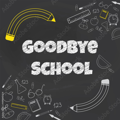 School board. Black school board with the inscription 