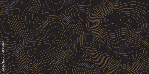 Luxury gold abstract line art background vector.geographic mountain relief. retro topographic map. geographic contour map paper texture. terrain path isolated on a background. Vector. Illustration.