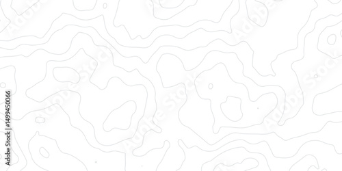 Abstract grey Topographic map design on white background with Seamless pattern with lines. geographic contour map paper texture. Retro topographic map. geographic mountain relief. Vector.Illustration.