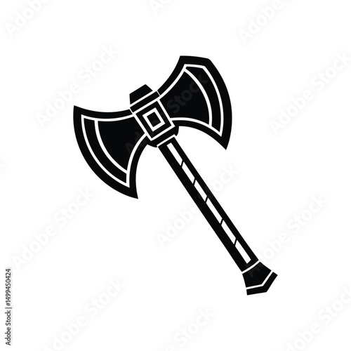 Flat and Minimal axe for logo vector illustration isolated on white background