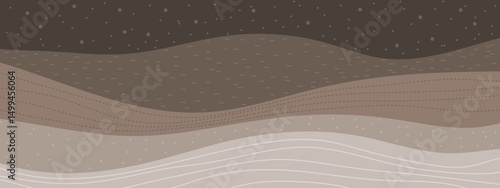 Abstract curvy brown soil layers. Sedimentary deposition	