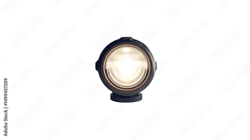 A high-resolution image of a single cycling light, centered in the frame, white background --ar 16:9 A high-resolution image of a single cycling light, centered in the frame, white background --ar 16:9