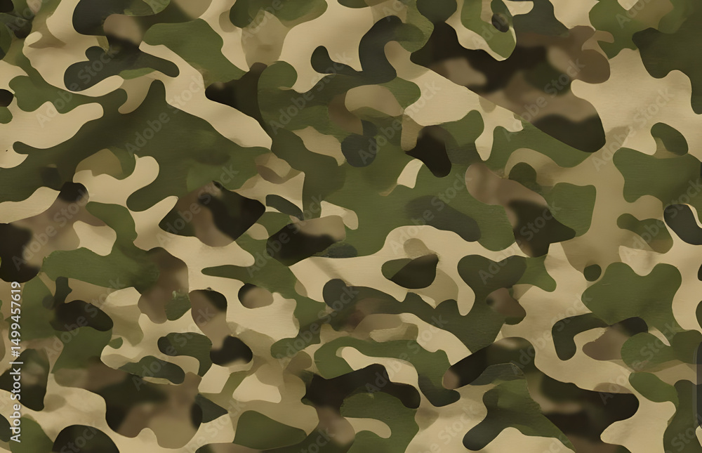Naklejka premium texture camouflage military print, khaki color, green background, hunting, disguise, stylish background for fabric